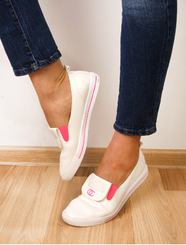 Espadrile Dama Accessible Alb Si Roz